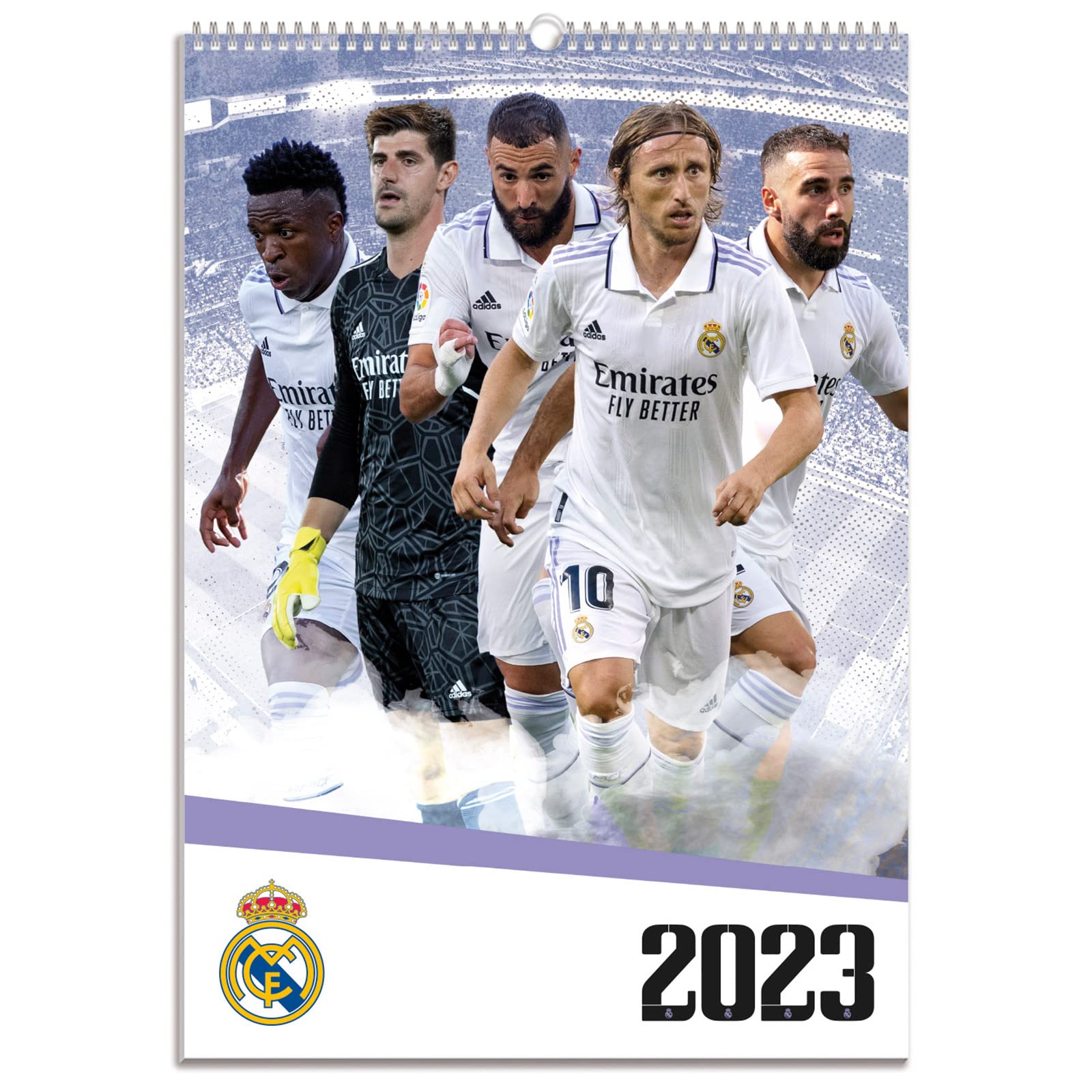 Grupo Erik Real Madrid A3 Wall Calendar 2023 | FSC | 11.7 x 16.5 Inch - 29.7 x 42 cm | 12 Month Planner | A3 Calendar 2023 | Family Planner Calendar 2023