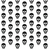 Xinnun Skull Party Decorations Black Skeleton Hanging Banners Garland Gothic Theme Banner Cutouts Ribbon Streamers for Halloween Spooky Funny Funeral Birthday Party Decor Supplies(Skull)