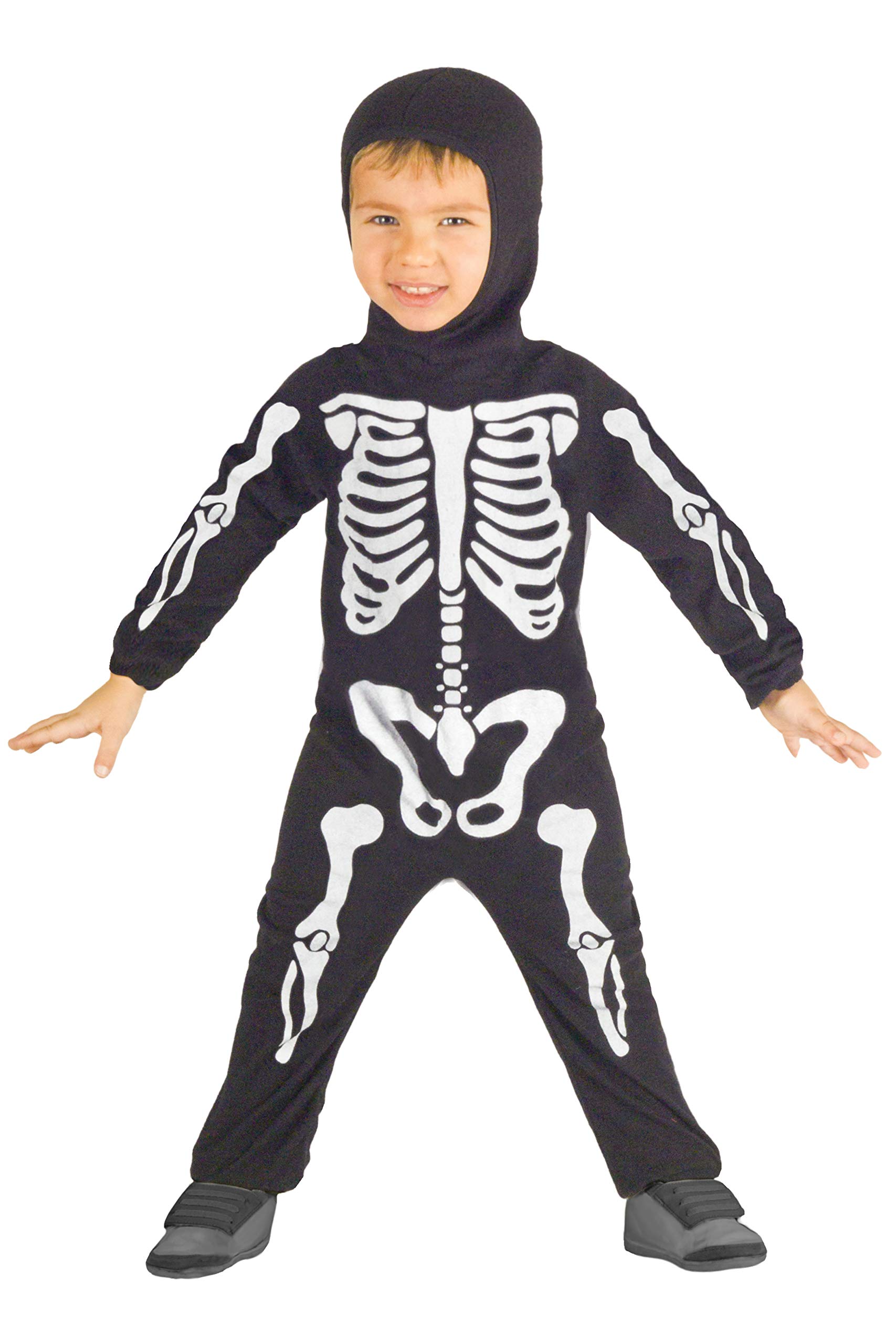 Ciao 61323.3-4.DS Children's Skeleton Costume Unisex, Years, Adult, Black, 3-4 anni
