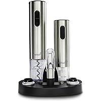 Ivation Wine Gift Set, Includes Stainless Steel Electric Wine Bottle Opener, Wine Aerator, Electric Vacuum Wine…
