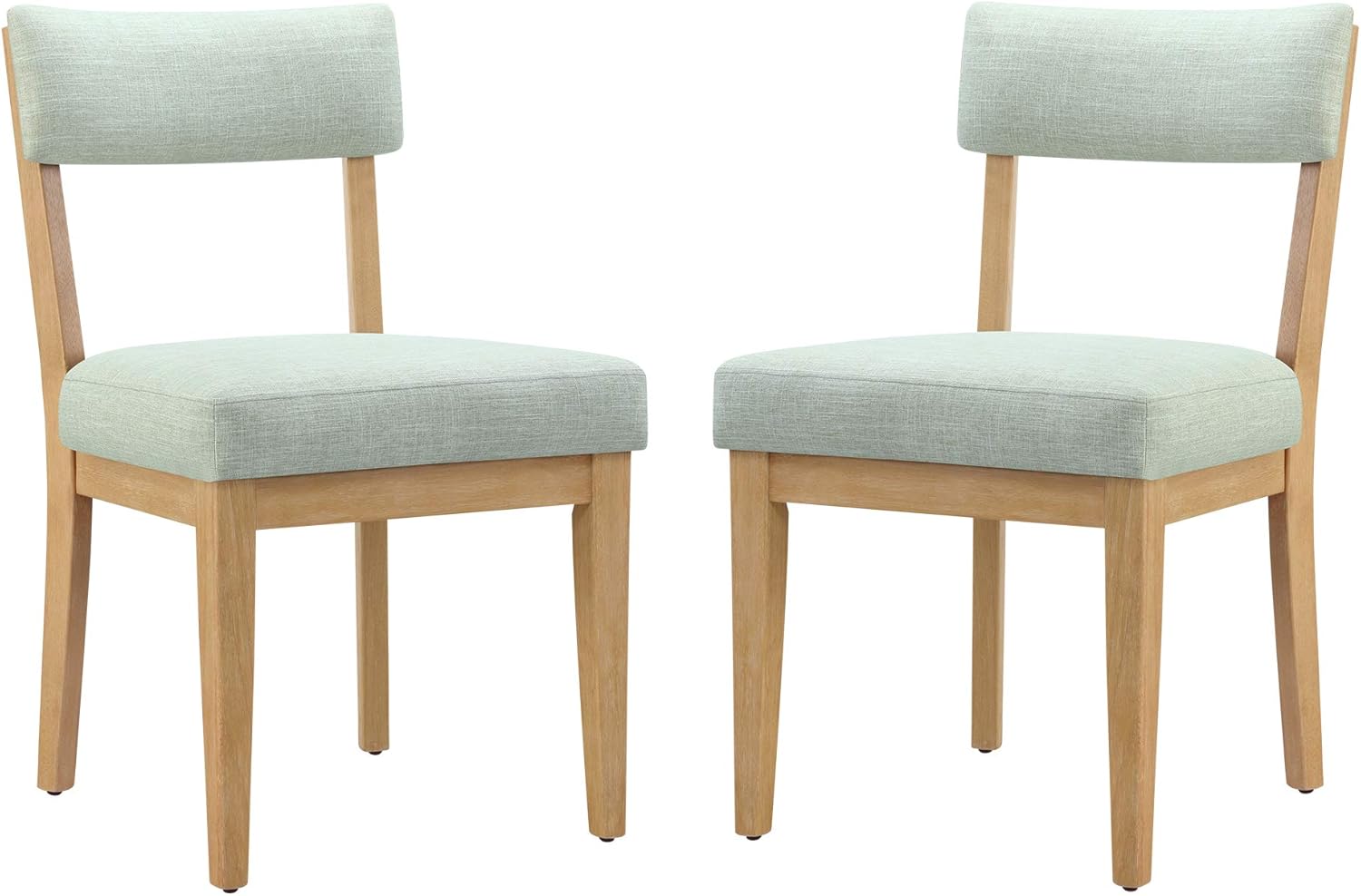 Amazon Brand – Stone & Beam Bergen Upholstered Dining Chair with Wood Legs, Set of 2, 20