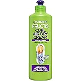 Garnier Fructis Curl Nourish Air Dry Cream XL Leave In Conditioner, Curl Defining Cream with Moisture and Frizz Control For All Curly Hair Types, Made with Vegan Protein & Coconut Oil, 16.9 Fl Oz