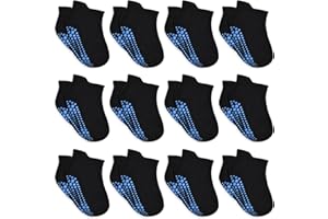 HYCLES Toddler Grip Ankle Socks, Non Slip Baby Sock Anti-Slip Kid Socks for Boys Girls 1-7 Years