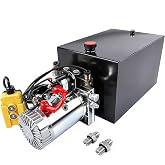 Mixizap 20 Quart Double Acting Hydraulic Power Unit 12V 3200 PSI | Hydraulic Dump Trailer Pump with Steel Reservoir SAE #6 Ports