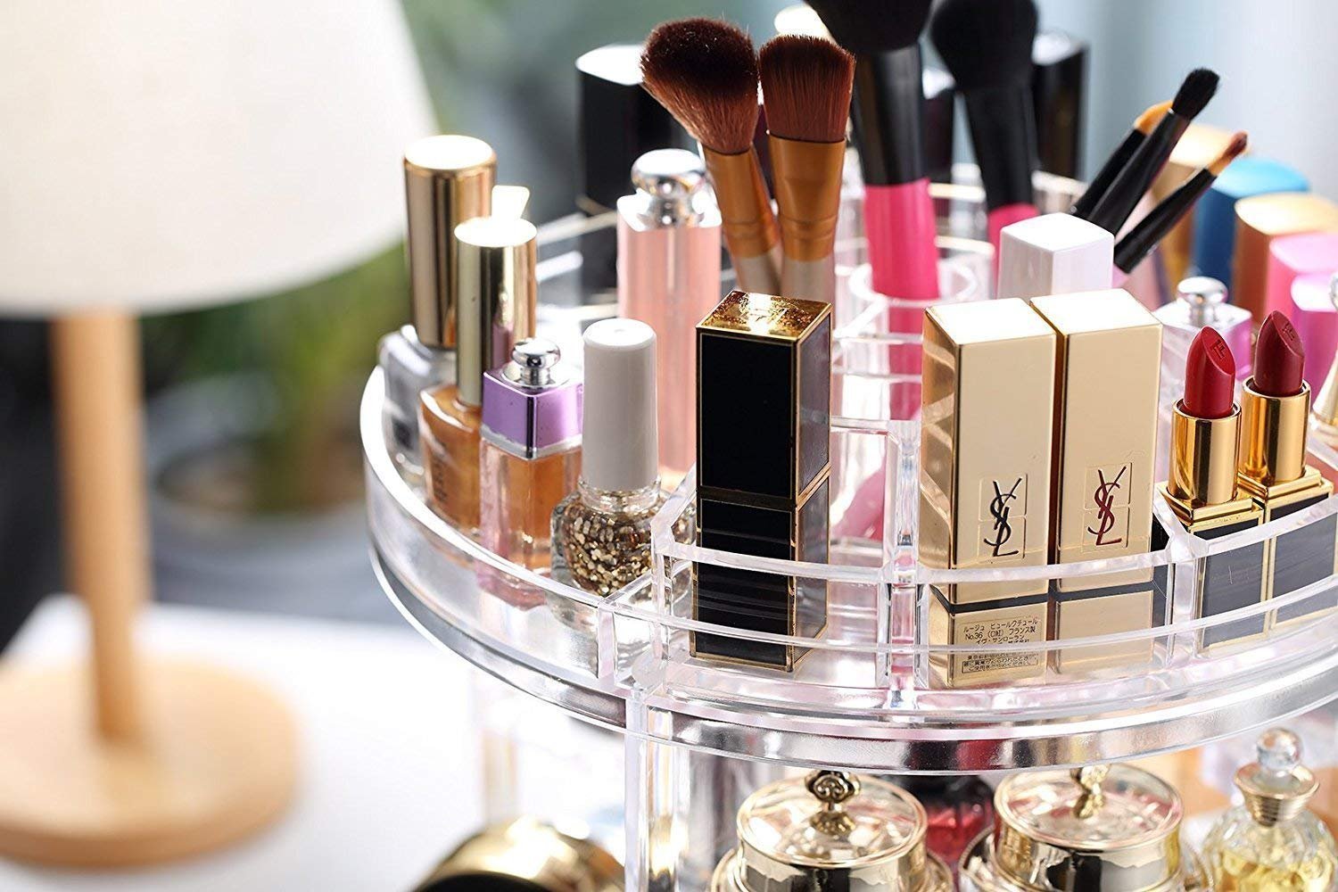 CECOLIC Organizador Maquillaje de 360 Grados, Almacenaje Cosmetica Almacenamiento Cosmético Estuche de Organizador Cajón de la Caja, Se Adapta a Las cremas, Pinceles, Barras de Labios