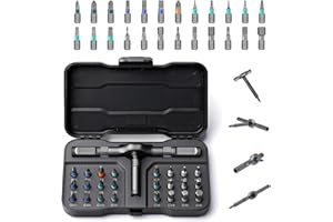 24 in 1 Magnetic Screwdriver Set, DIY Ratchet Screwdriver Set with Detachable Handle, Portable Compact Repair Tool Kit for Fu