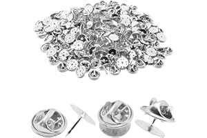 YuGtcen 130 Set Pin Backs, Blank Pins Scatter Butterfly Clutch Pin Holder Enamel Pin Locking Backs Tie Tacks Jewelry Pin Backings Clasp for Brooch Lapel Hat Uniform Badges Tie Tack (10mm, Silver)