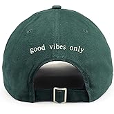 Trendy Apparel Shop Good Vibes only (Back) Embroidered 100% Cotton Dad Hat