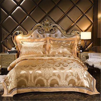 Amazon Com Essentialfurniture Gold Silver Luxury Silk Satin