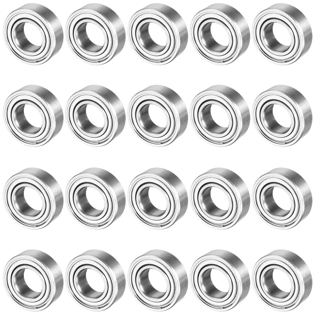 Sourcingmap 20pcs MR126ZZ 6mmx12mmx4mm Double Shielded Miniature Deep Groove Ball Bearing