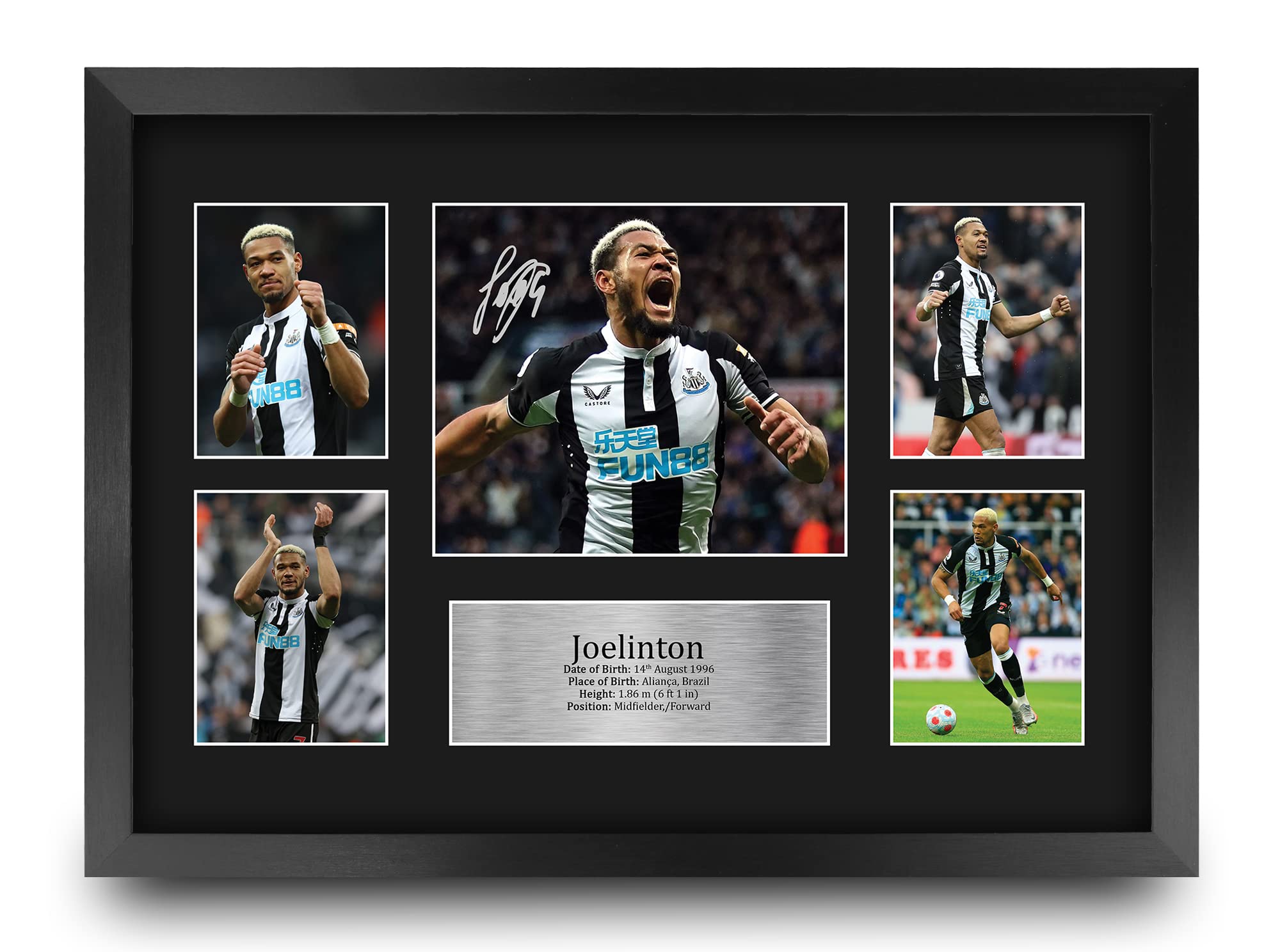 HWC Trading FR A3 Joelinton Magpies Printed Memorabilia Signed Autograph Photograph Display for Football Fans and Supporters - A3 Framed