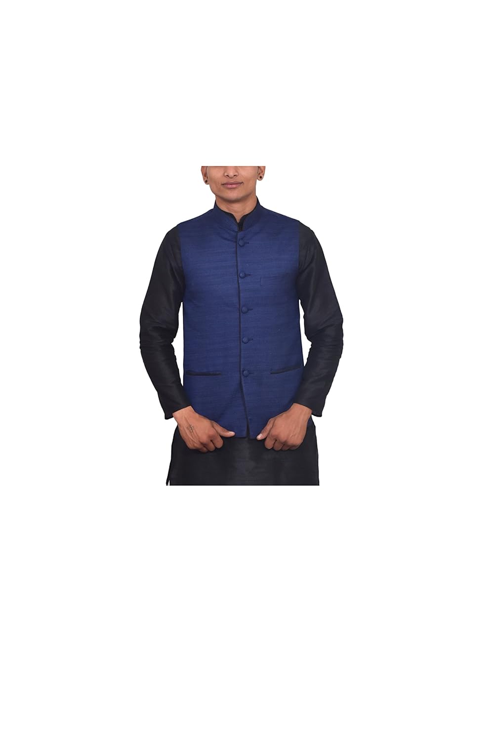 unm men's silk blend dupion nehru and modi jacket