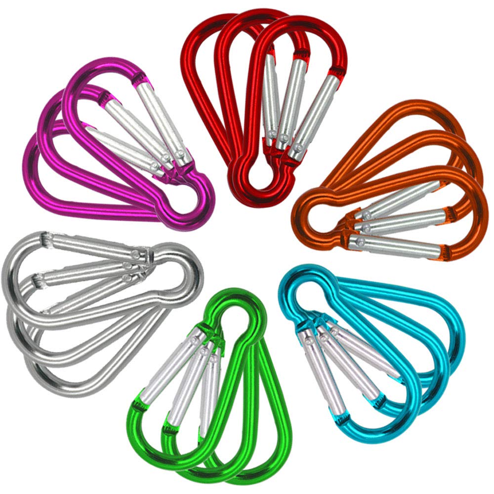 Senven 18 x 5 cm Mini Aluminium Carabiner with Clip (Not Suitable for Climbing!)