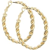 ToHeart Gold Silver Hoop Earrings Twisted Hoop Earrings For Women Hypoallergenic Jewelry for Women Large Gold Hoops Earrings