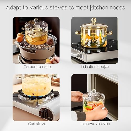Glass Pots for Cooking on Stove, Glass Cooking Pots with