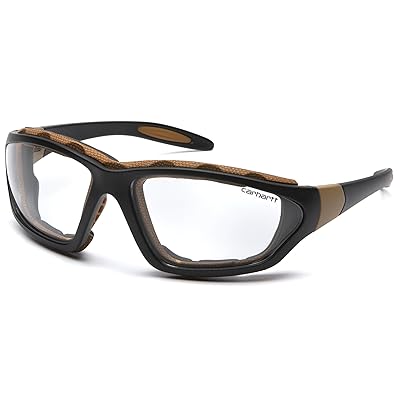 Carhartt Carthage Safety Eyewear with Vented Foam Carriage, Clear Anti-fog Lens