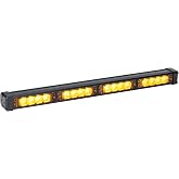 LAMPHUS SolarBlast 16W Amber LED Police Strobe Warning Deck Light Bar Stick | Emergency Warning Police Lights, for Service Tow Work Truck Snow Plow Patrol Vehicle, 12V, Surface Mount, Strobe Flashing