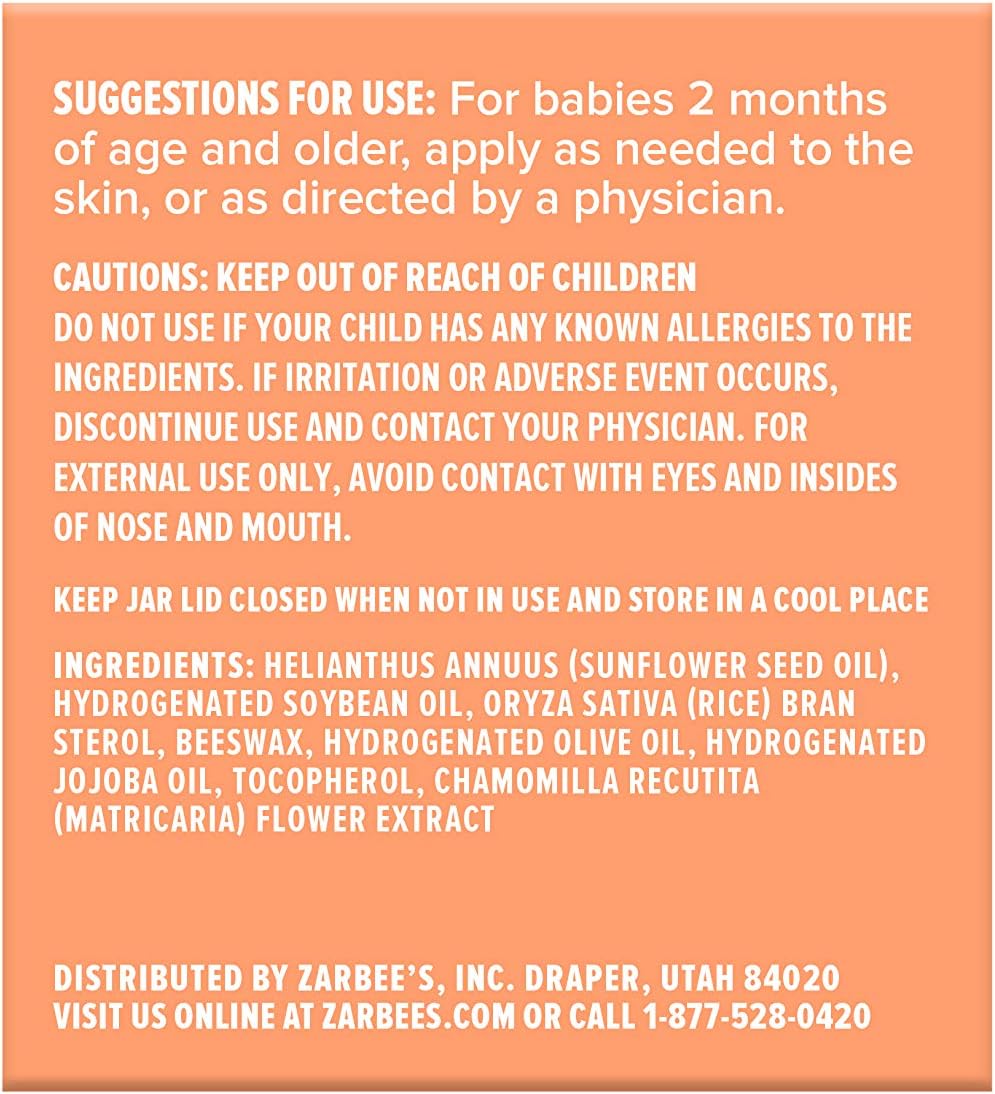 Zarbee's Naturals Baby Soothing Face Balm, 1.75 Ounces, with Beeswax, Sunflower & Chamomile: Health & Personal Care