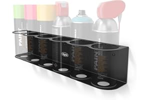 Koova 6 Aerosol Spray Can Holder | Easy Install Wall Mount | Heavy-Duty Powder Coated Steel Storage Rack for Garage & Home | Craft Workspace Paint Bottle Organizer | Hardware Included | USA Made