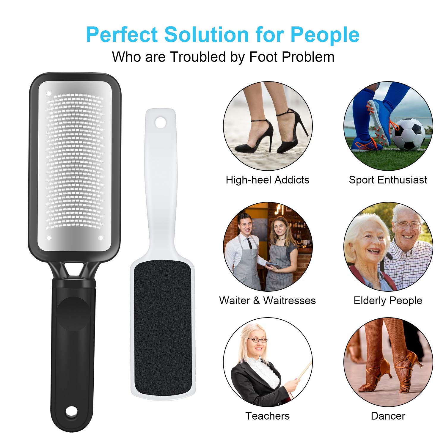 Foot File Callus Remover 3 Pack Professional Pedicure Tools Stainless Steel Foot Rasp Dual Sided Foot File For Feet To Remove Hard Skin, Foot Scrub Care Tool : Beauty