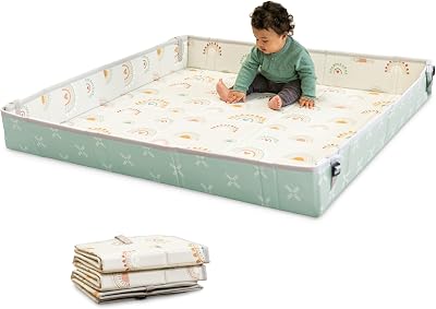 Infantino Foldable Soft Foam Play Mat Rainbow Baby Tummy Time Floor Mat