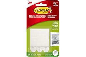 Command Picture Hanging Strips, Medium, White, 3-Pairs (17201-ES)
