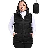 MoFiz Womens Plus Size Puffer Vest Packable Quilted Puffy Vest Lightweight Winter Outerwear Vests for Hiking Vacation