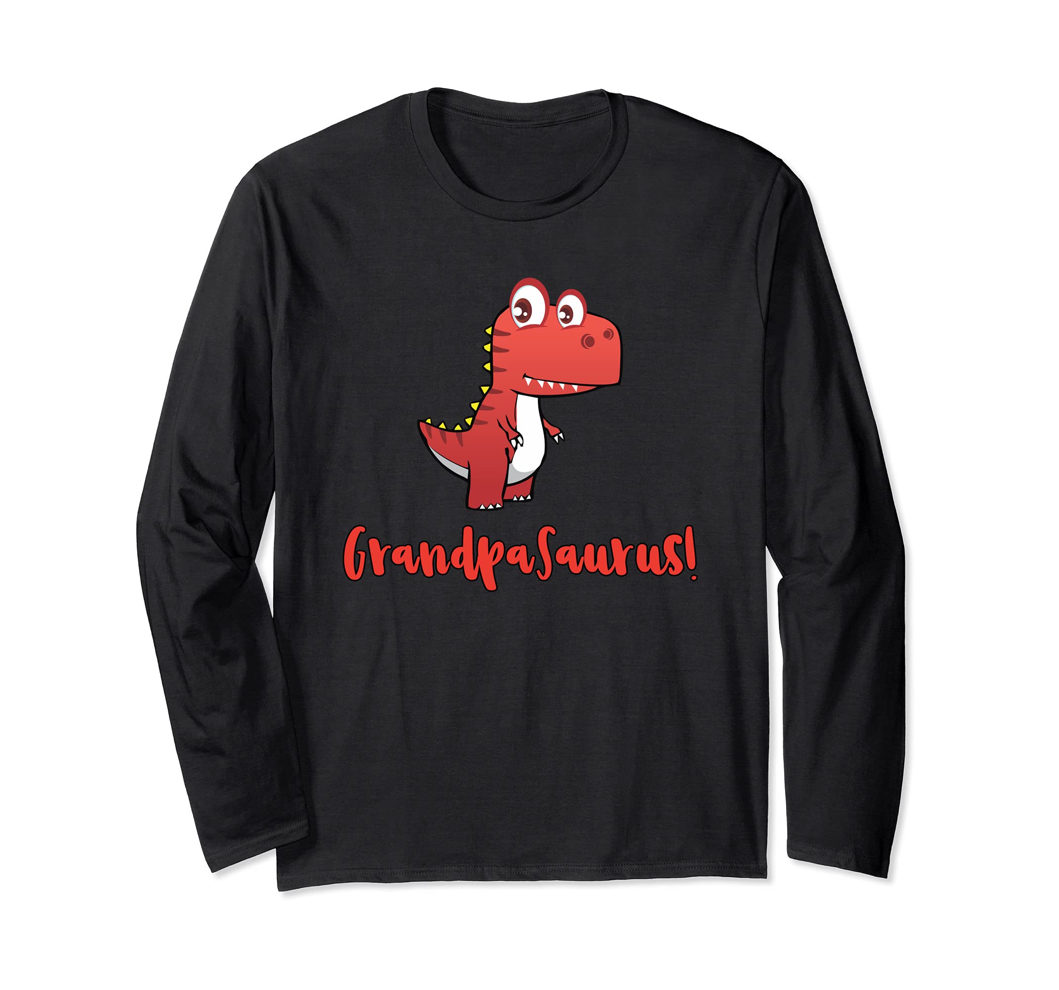 Grandpasaurus with Red Grandpa Dinosaur Long Sleeve T-Shirt