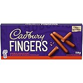 CADBURY FINGERS DOUBLE CHOCOLATEY 114 G, Chocolatey Cookie Biscuits, Sweet Treat, Decadent Snack
