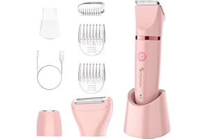 Scttomon Electric Lady Shaver for Women - Painless Razor, Bikini Trimmer, Facial Hair Removal, Body Trimmer for Face, Legs, Underarm, Pubic - Wet and Dry Flawless 3 in 1