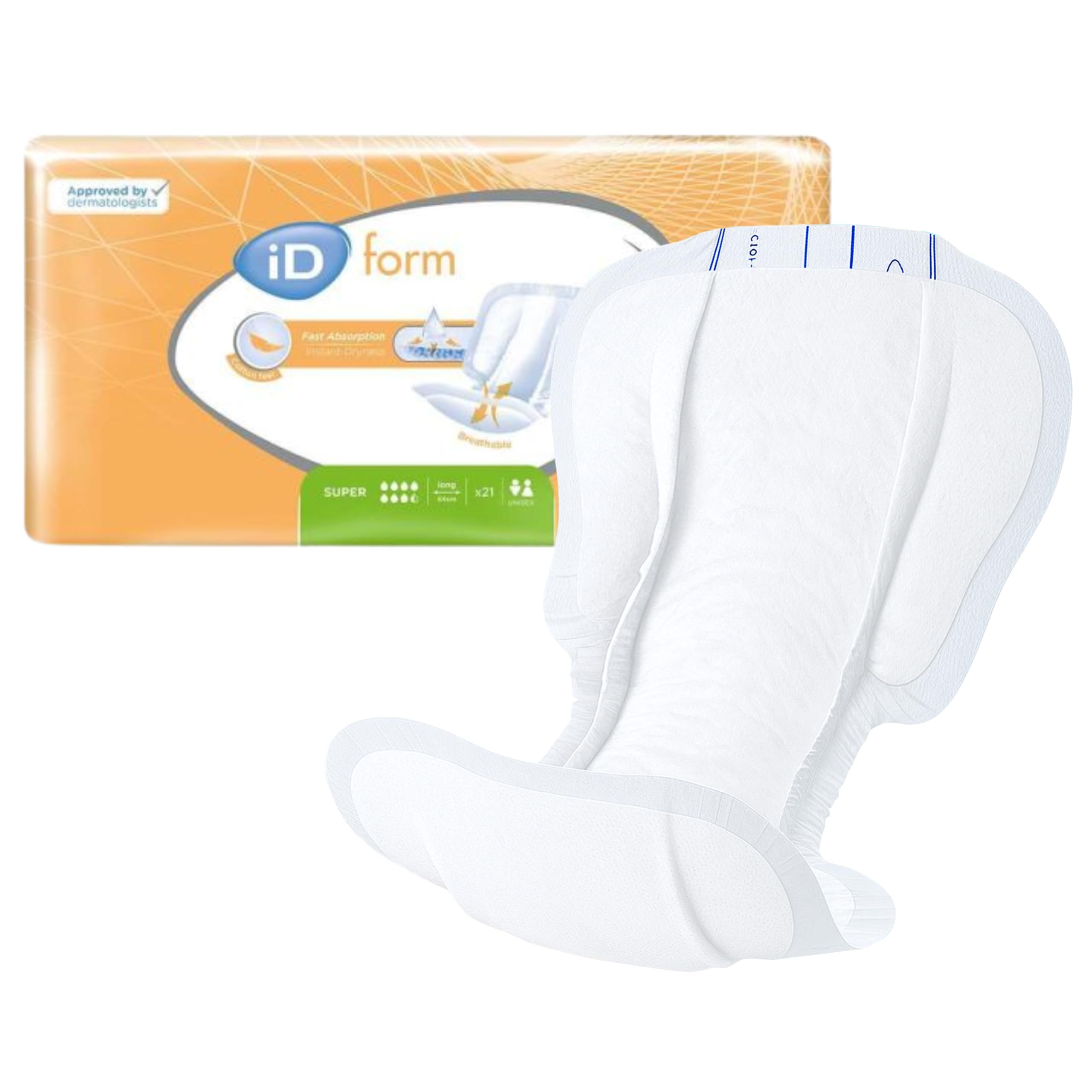 iD Expert Form Disposable Incontinence Pad – Super Absorbent, Discreet Design, Anti Leak Protection, Wetness Indicator, Odour Control, Women & Men, Adult Nappies, 20 Pads