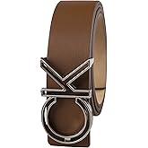 Calvin Klein Men’s CK Monogram Cut Out Buckle Belt – Casual Belt for Jeans & Everyday Wear