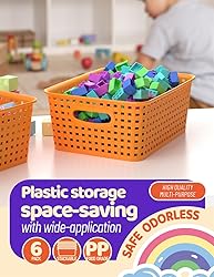WYT 6-Pack Plastic Small Shelf Storage Weave