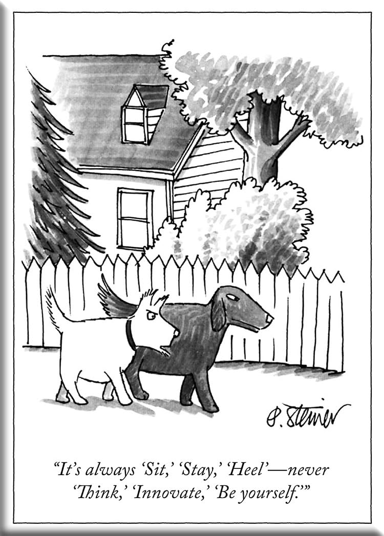 The New Yorker It's Always Sit, Stay, Heel Hard Refrigerator Magnet, 2 by 3.5-Inch