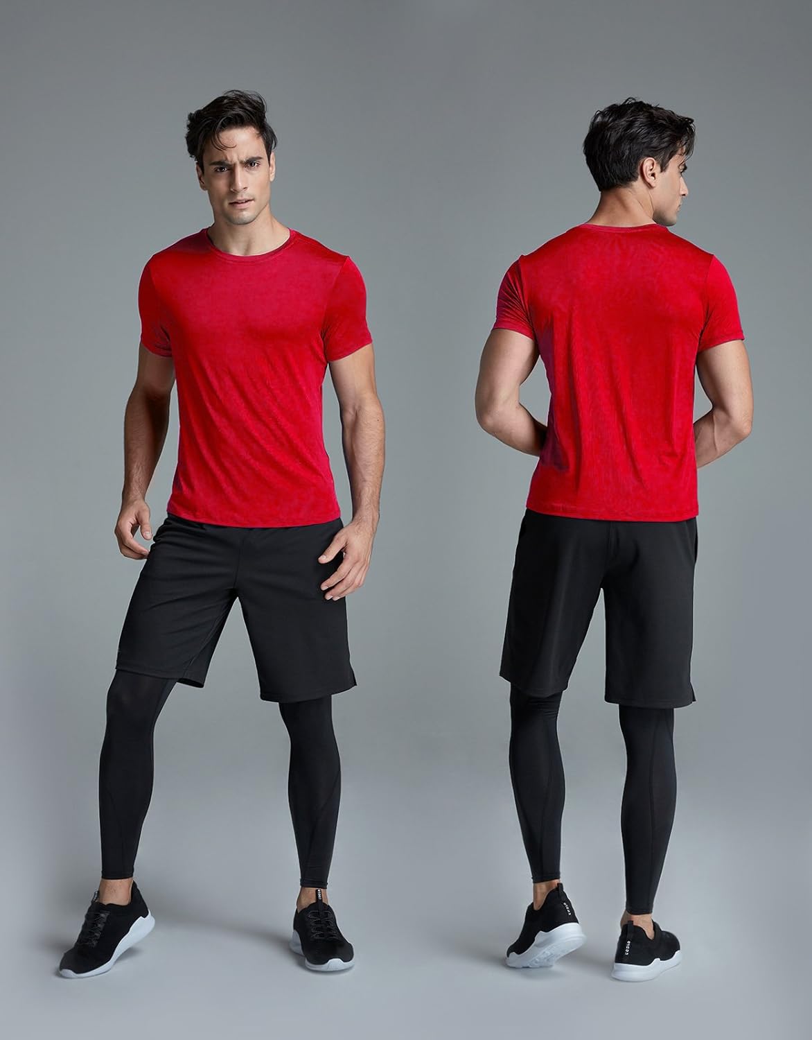ATHLIO 2 or 3 Pack Men's Workout Running Shirts, Sun Protection Quick Dry Athletic Shirts, Short Sleeve Gym T-Shirts : Clothing