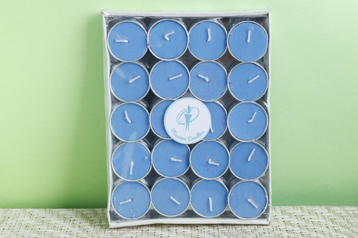 Maxime Candles Ocean Breeze Scented Wax Tealight Candle (21 cm x 16 cm x 4 cm, Blue, Set of 40)