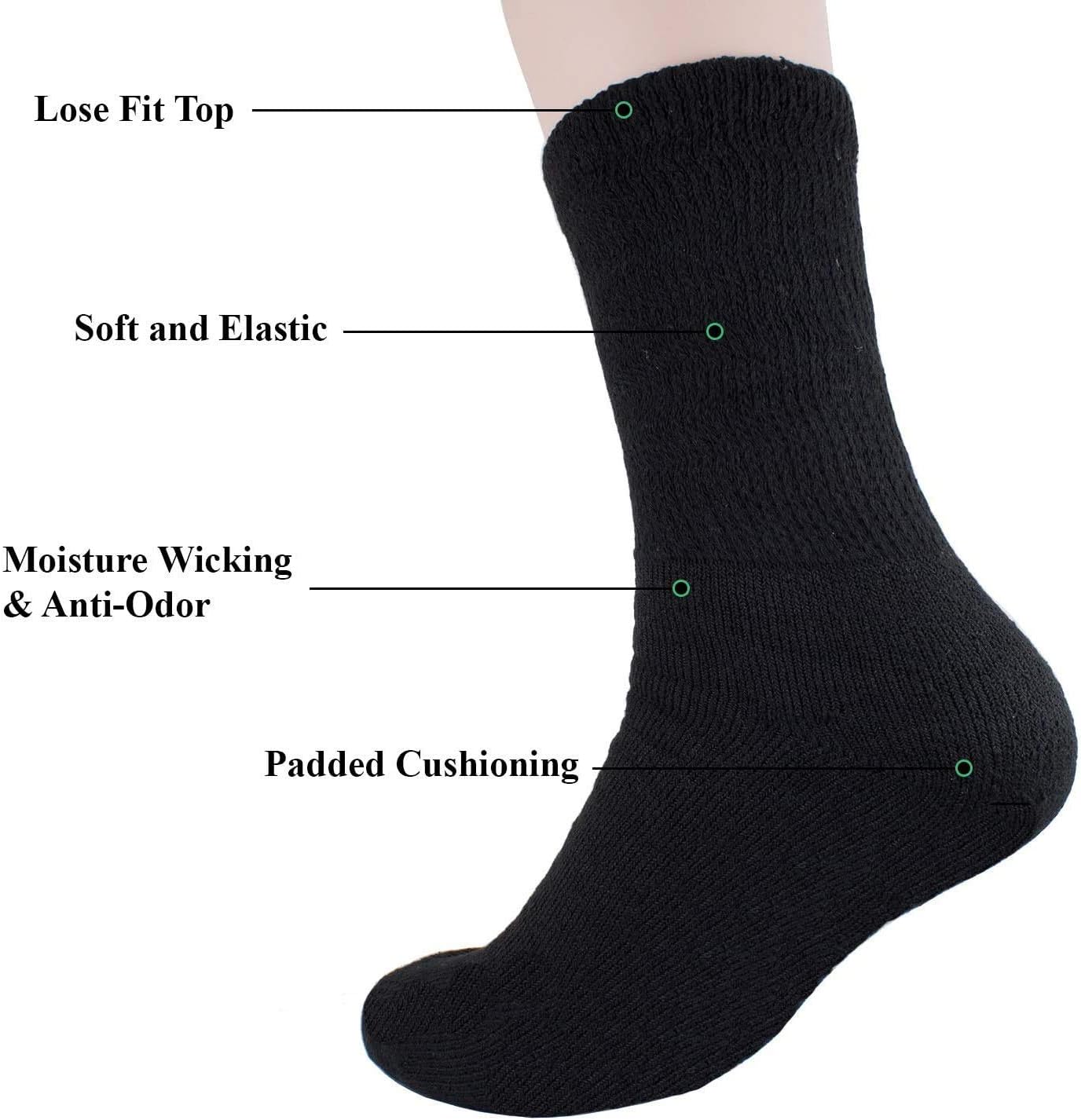 Gelante Unisex Diabetic Crew Socks Physicians Approved 2030D-GRY-12-(10-13): Health & Personal Care