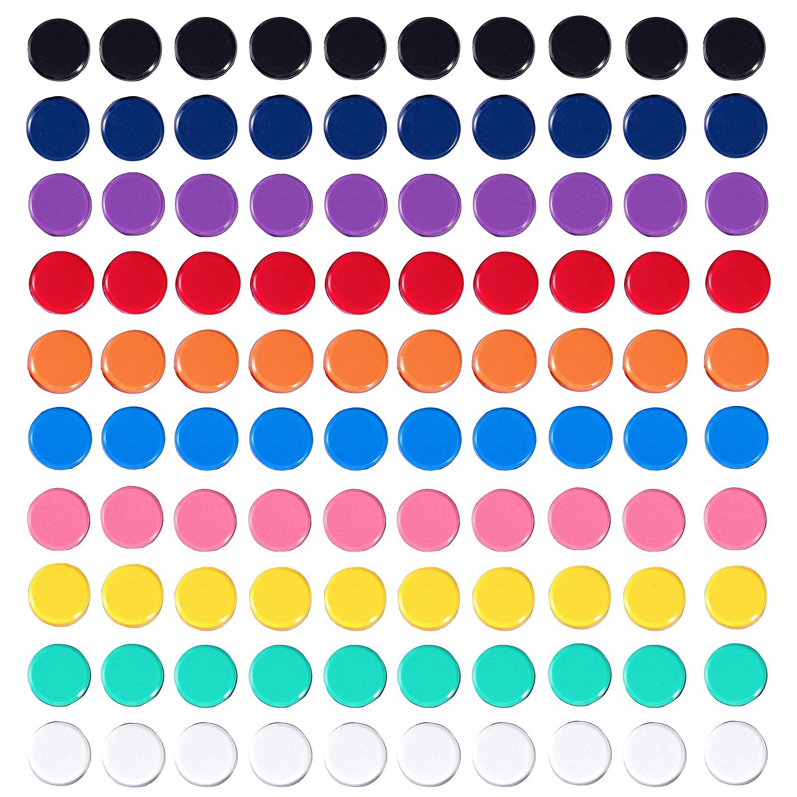 ZDZBLX Fridge Magnets - 100 Pack, 10 Colors, Strong, Mini, Round, Cute Magnets for Whiteboards, Kitchen, Office, School