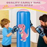 QPAU Inflatable Punching Bag 48 Inch Kids Boxing Set with Gloves Dinosaur view 5