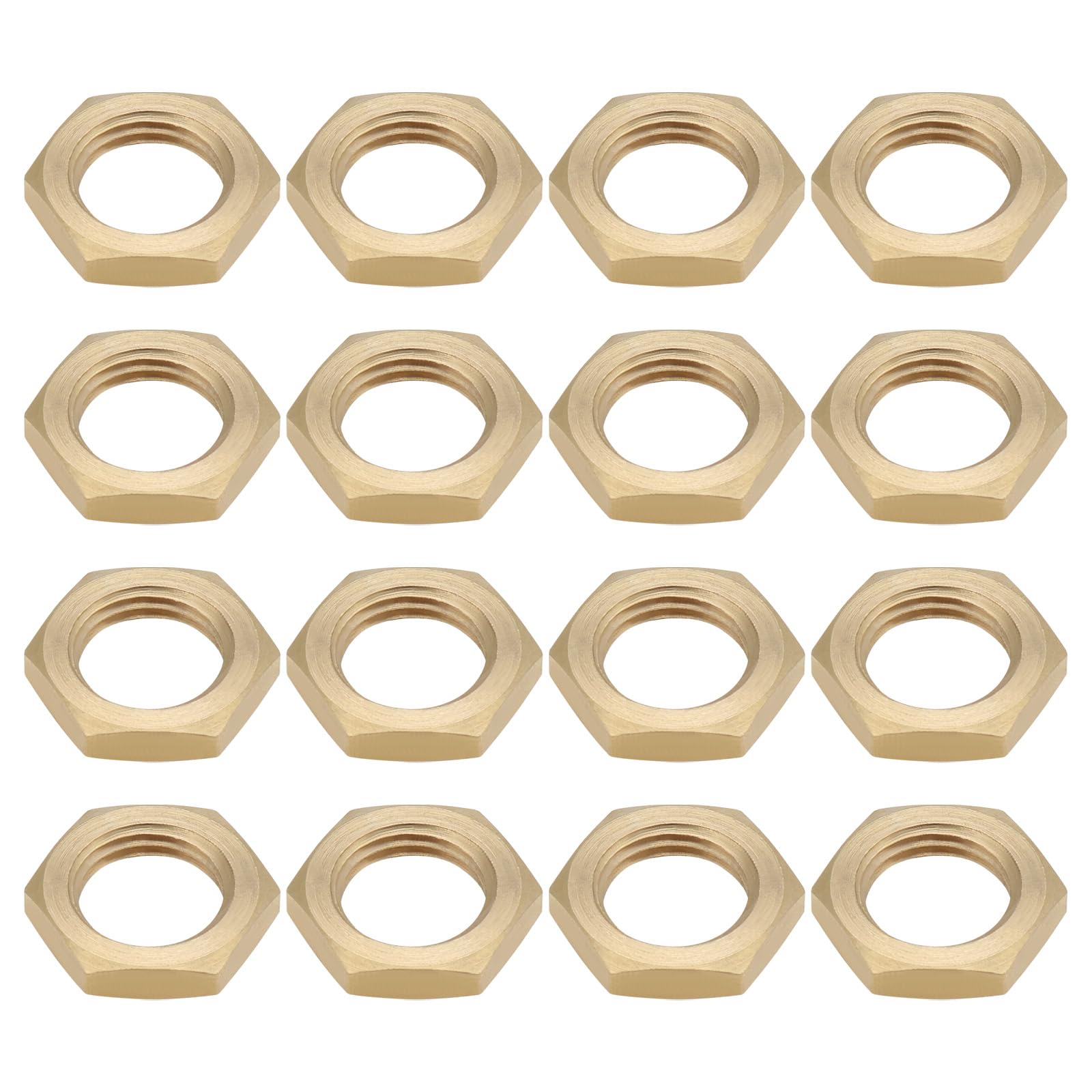 Be In Your Mind 30Pcs Brass Hex Nut M10 x 1.0mm Female Thread Lock Nut Hex Locking Nut for Electrical Lamp/Bulb Holders, 3mm Thickness