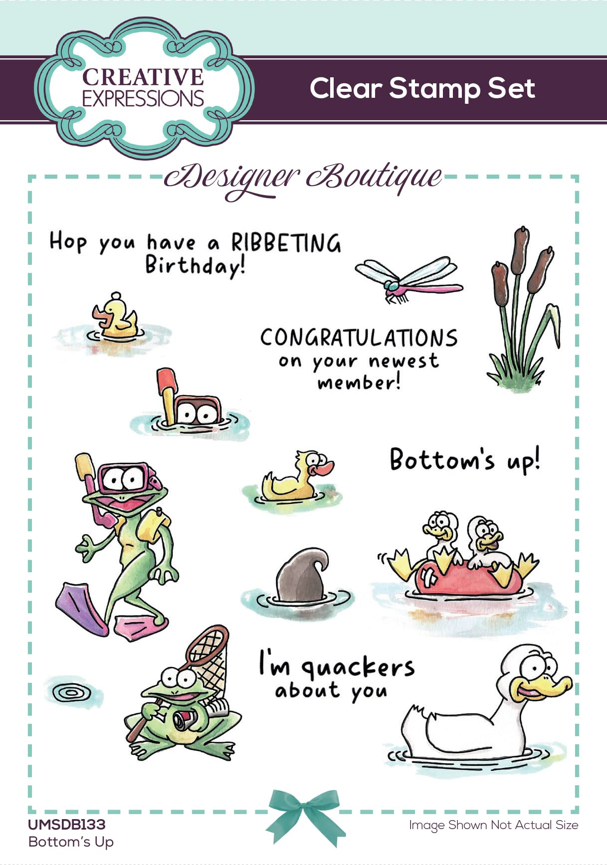 Creative Expressions Designer Boutique-Bottom's Up-Clear Stamp Set, A6