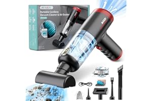 AX2V 3-in-1 Car Vacuum Cordless, 16000Pa Brushless Motor Powerful Handheld Vacuum, Low Noise Hand Vacuum Cordless Rechargeable, Ideal for Office, Home and Car Detail Cleaning