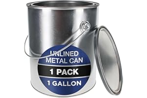 MASTER AIRBRUSH Master Elite 1 Gallon Unlined Empty Metal Paint Can Bucket with Lid, Bail Handle - Triple Tight Seal, 128 fl. oz. Steel Coating Storage Container Tin - Store Leftover Oil-Based Paint, Automotive, Art