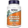 NOW Foods Supplements, Calcium & Magnesium 2:1 Ratio, High Potency, Supports Bone Health*, 100 Tablets