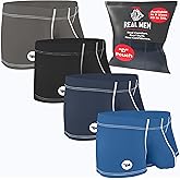 Real Men Bulge Enhancing Pouch Underwear for Men – 1 or 4 Pack Nylon 3 Inches- Ice Silk Mens Boxer Briefs ABCD Pouches XS-5XL