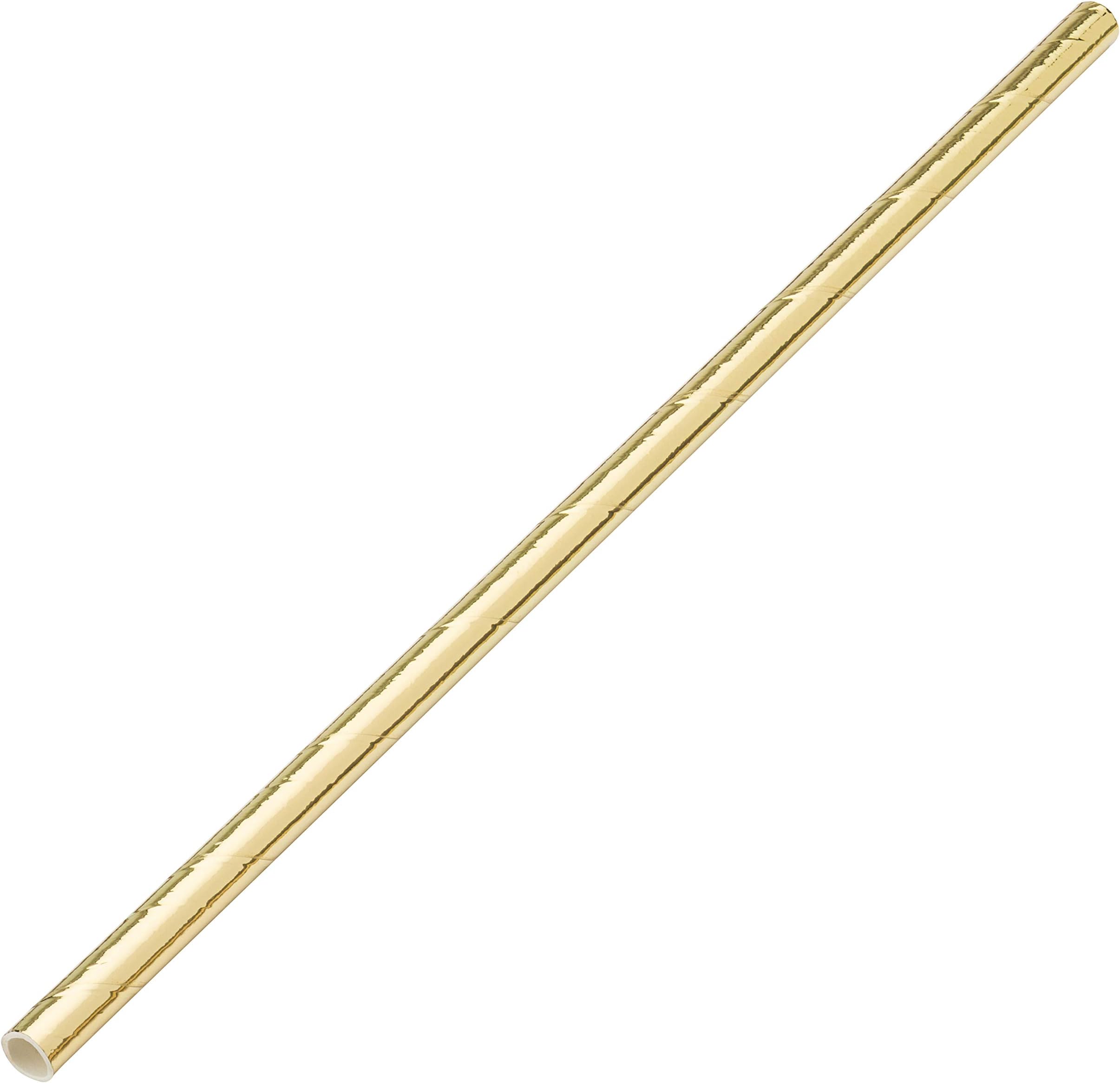 HB90102-6000 Paper Solid 8" Gold Straw (Pack of 6000)