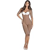 Made In Colombia 4 Hooks Long Leg Colombian Braless Shapewear Post Surgery Compression Garment Girdle with Sleeves Ref 5084