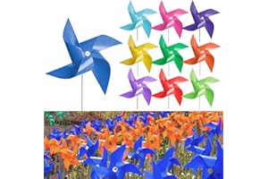 Tsocent 150 Pcs Pinwheels, 10 Mixed Colors Toy Wind Spinners and Party Favors Gifts for Kids, Outdoor Decorational Pinwheels for Yard and Garden
