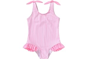 YOUNGER TREE Toddler Girl One Piece Swimsuit Color Block Stripe Swimwear Summer Beach Bathing Suit 12M-5T