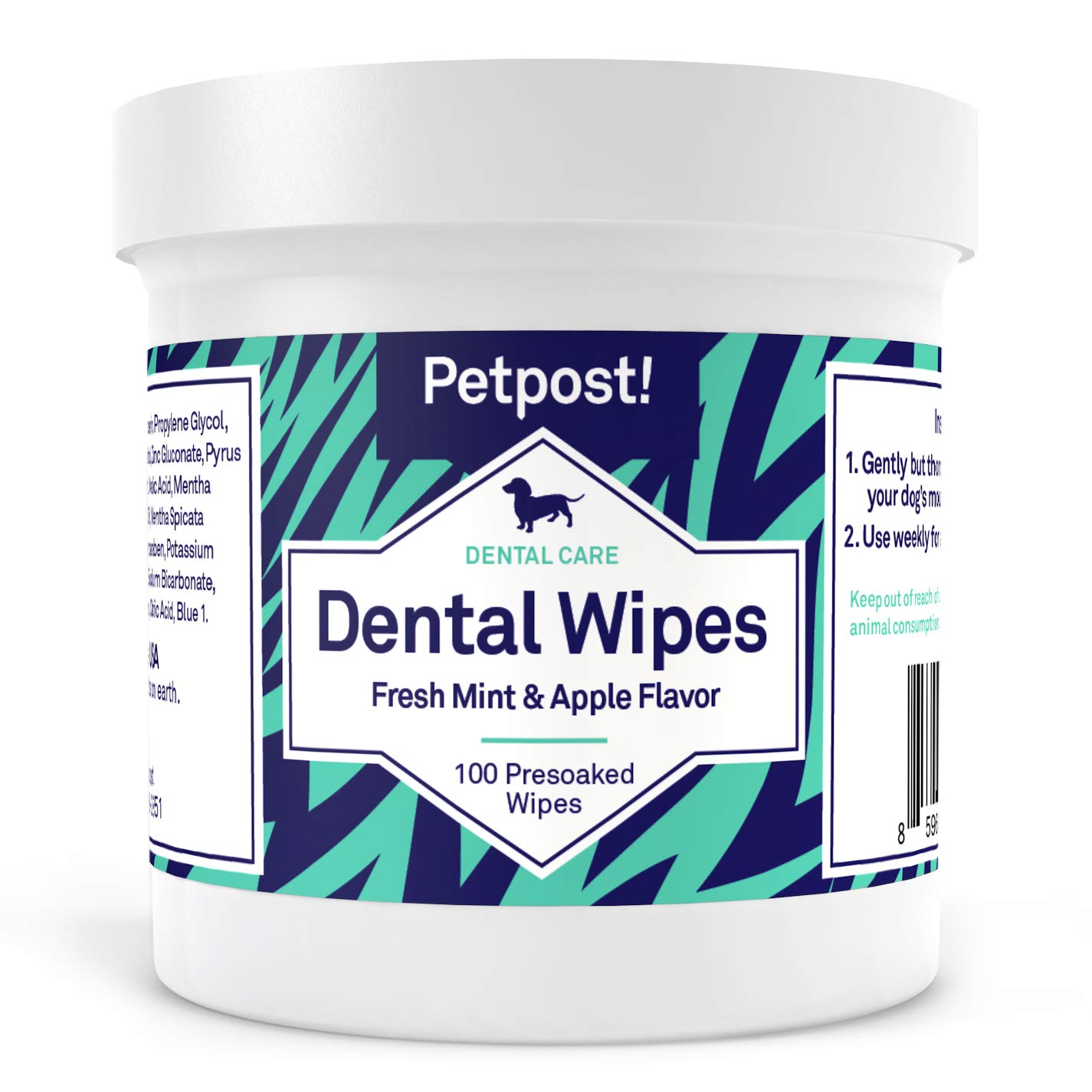 Petpost Dental Wipes for Dogs Bad Breath, Plaque and Tooth Decay